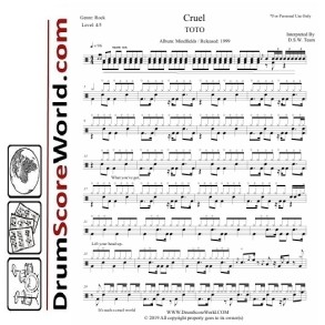 TOTO - Cruel - Drum Sheet + Play-Along Track